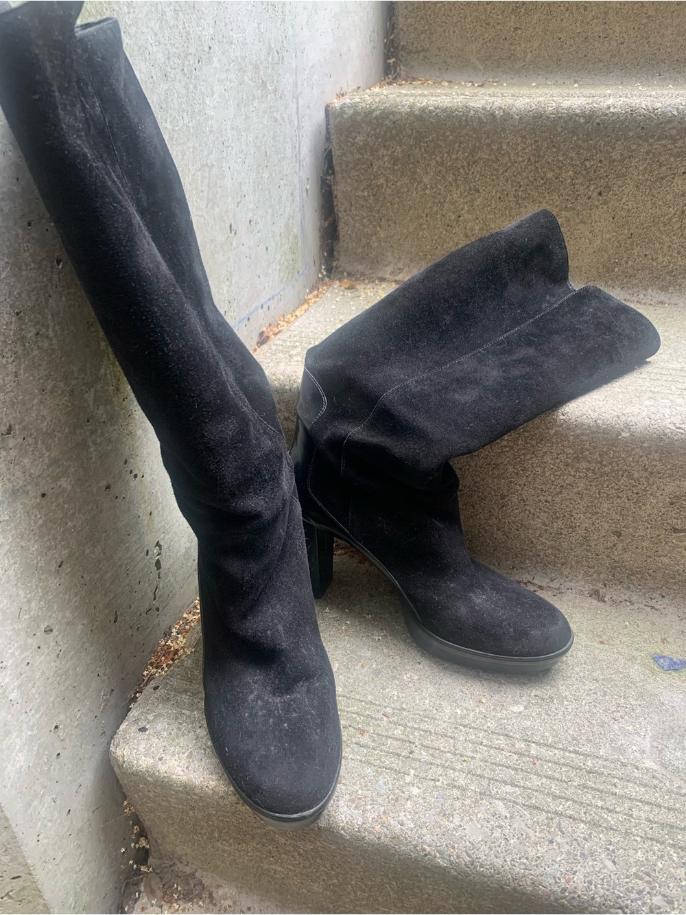 Tod’s Black Suede Heeled Boots - Women